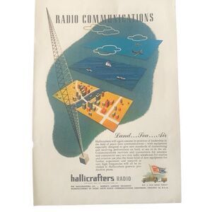 Vintage 1945 Hallicrafters Radio Communications Ad Advertisement